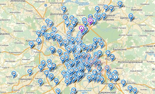 Компании, занимающиеся искусственным камнем на карте Московского региона