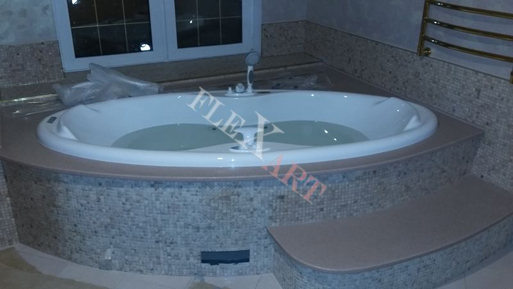 Столешница-подиум для ванны из искусственного камня